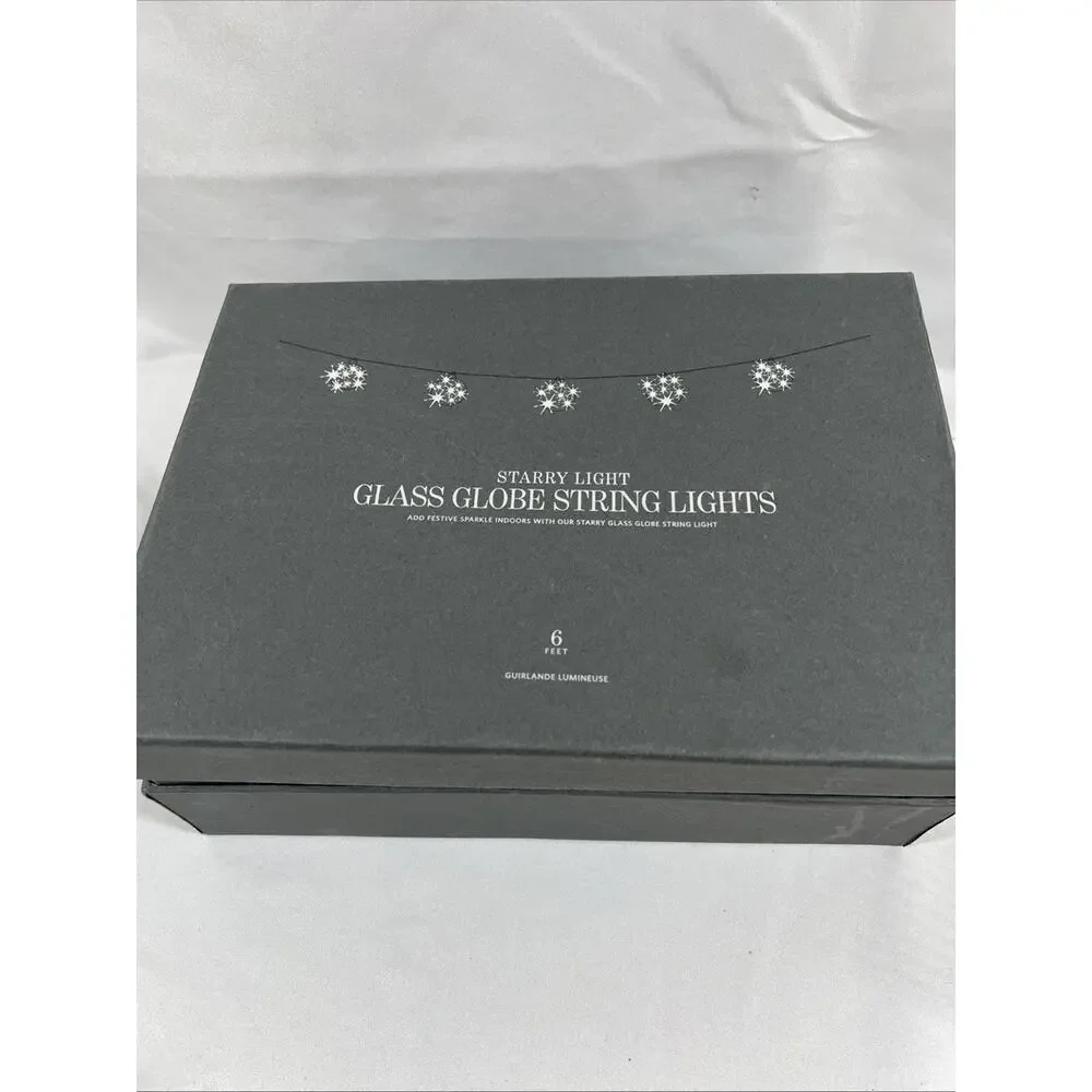 Restoration Hardware Starry Light 6 Filament Globe String Lights Silver *READ